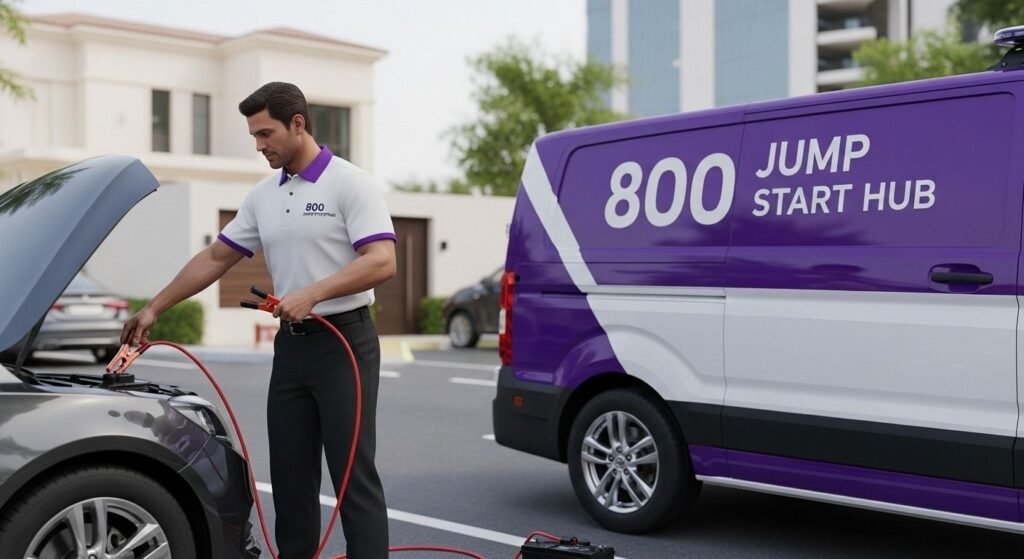 Mobile battery jump start service in UAE